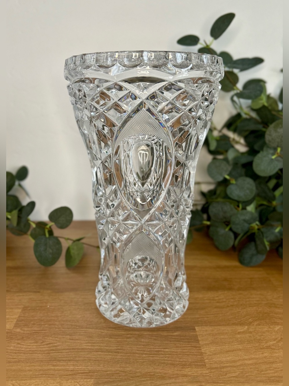 Vintage Nachtmann 24% Lead Crystal Vase | 9” West Germany Floral Cut Detail